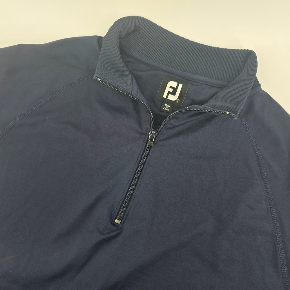 FootJoy Mens Navy Blue Quarter Zip Pullover Golf Shirt Mind Over Matte Large